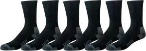 Amazon Essentials Men's Performance Cotton Moisture Control Socks, Athletic Crew, Breathable, 6 Pairs