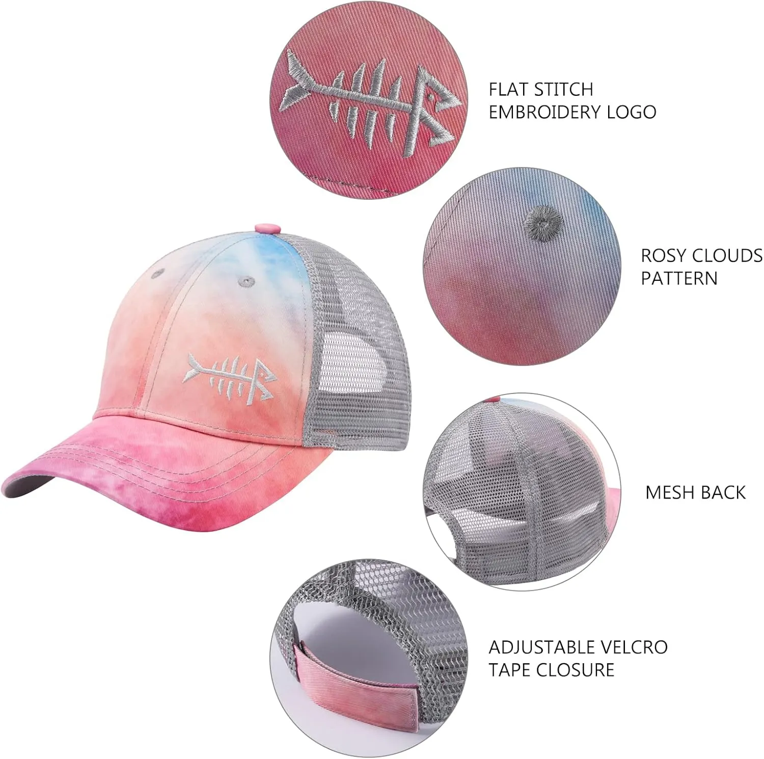 BASSDASH Kids Youth Fishing Sun Hat Mesh Back Adjustable Baseball Trucker Cap for Boys Girls Toddler