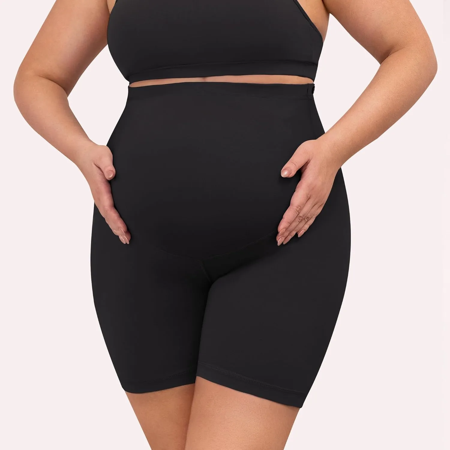BONVIGOR Buttercloud Maternity Shorts Over The Belly- 5" Plus Size Pregnancy Biker Shorts Women Workout Yoga