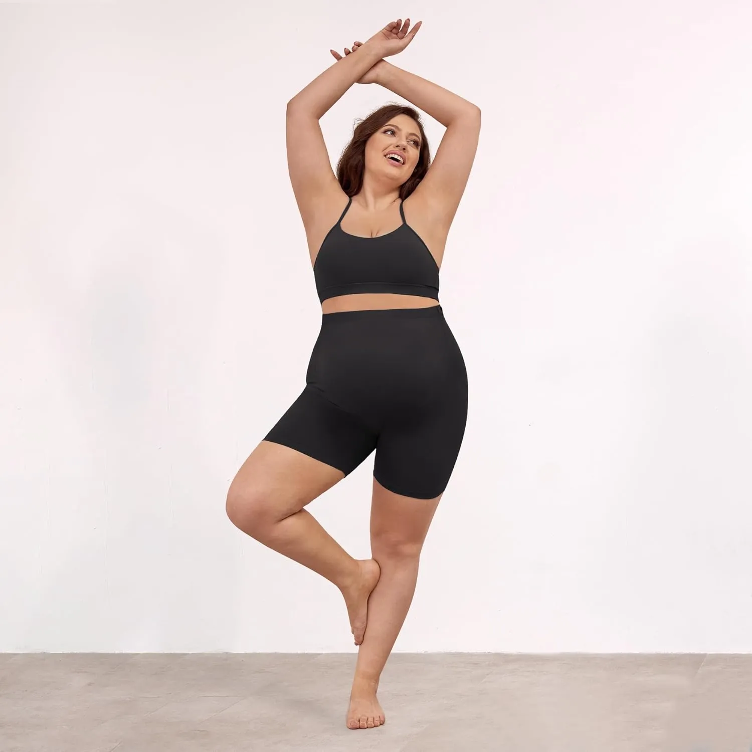 BONVIGOR Buttercloud Maternity Shorts Over The Belly- 5" Plus Size Pregnancy Biker Shorts Women Workout Yoga