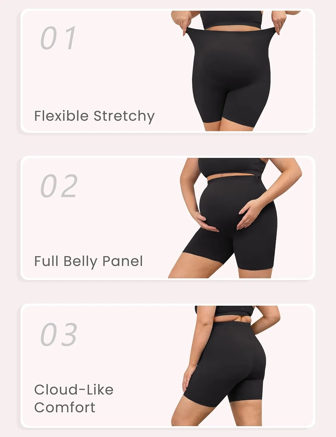 BONVIGOR Buttercloud Maternity Shorts Over The Belly- 5" Plus Size Pregnancy Biker Shorts Women Workout Yoga