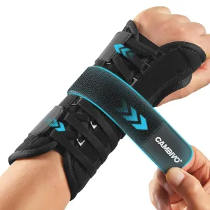 CAMBIVO Carpal Tunnel Wrist Brace with 3 Adjustable Straps, Breathable Wrist Brace with 2 Palm-Sided Stabalizers for Arthritis, Tendinitis, Carpal Tunnel, Sprain, and Recovery(M/L, Right)