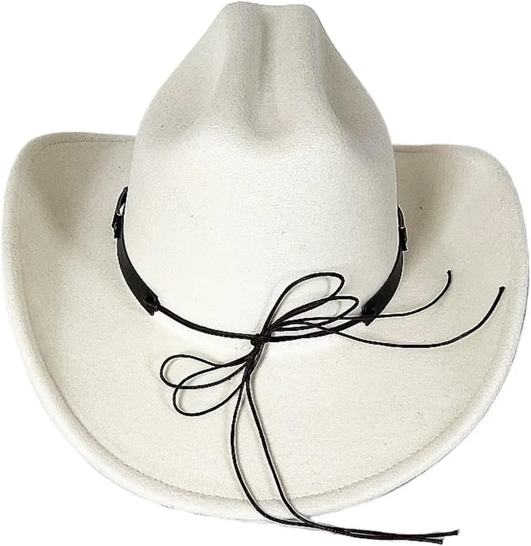 Cowboy Hat Men Western Cowboy Hat for Gentleman Lady Cowgirl Jazz Hat Wide Brim Felt Fedora Hat Sombrero Hombre