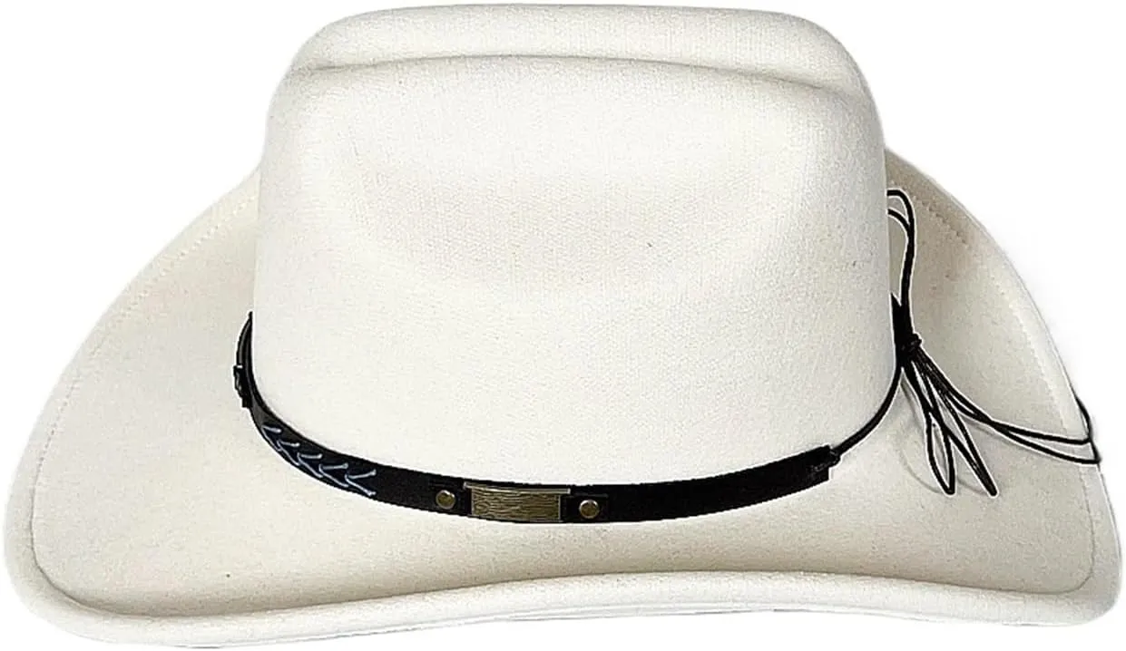 Cowboy Hat Men Western Cowboy Hat for Gentleman Lady Cowgirl Jazz Hat Wide Brim Felt Fedora Hat Sombrero Hombre