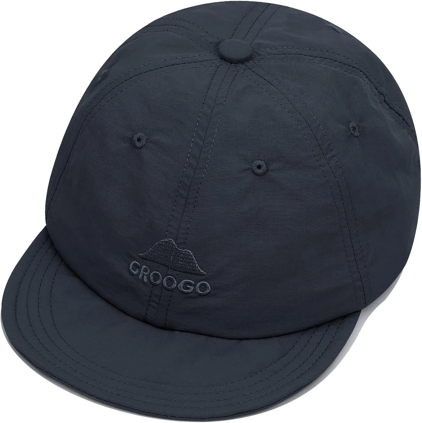 Croogo Quick Dry Short Brim Baseball Cap Soft Flat Bill Sun Hats Lightweight Trucker Caps Waterproof Umpire Short Bill Cap