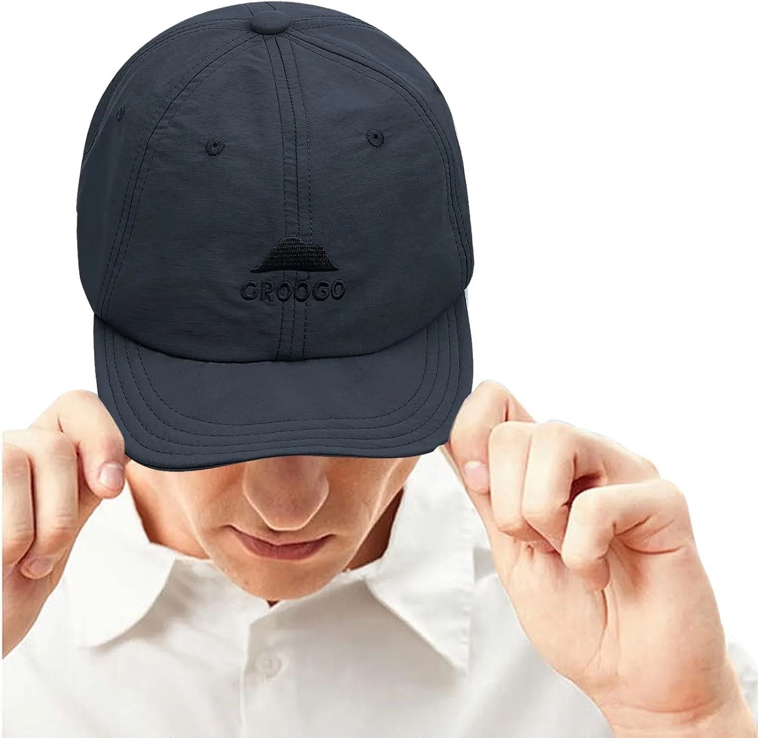 Croogo Quick Dry Short Brim Baseball Cap Soft Flat Bill Sun Hats Lightweight Trucker Caps Waterproof Umpire Short Bill Cap