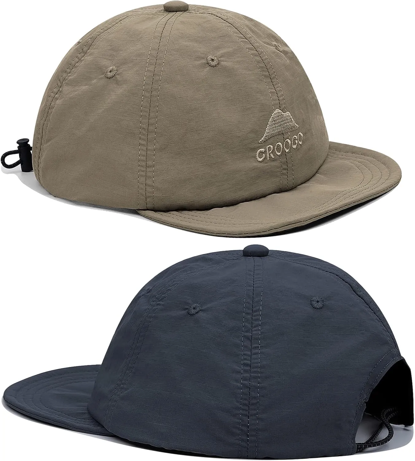 Croogo Quick Dry Short Brim Baseball Cap Soft Flat Bill Sun Hats Lightweight Trucker Caps Waterproof Umpire Short Bill Cap