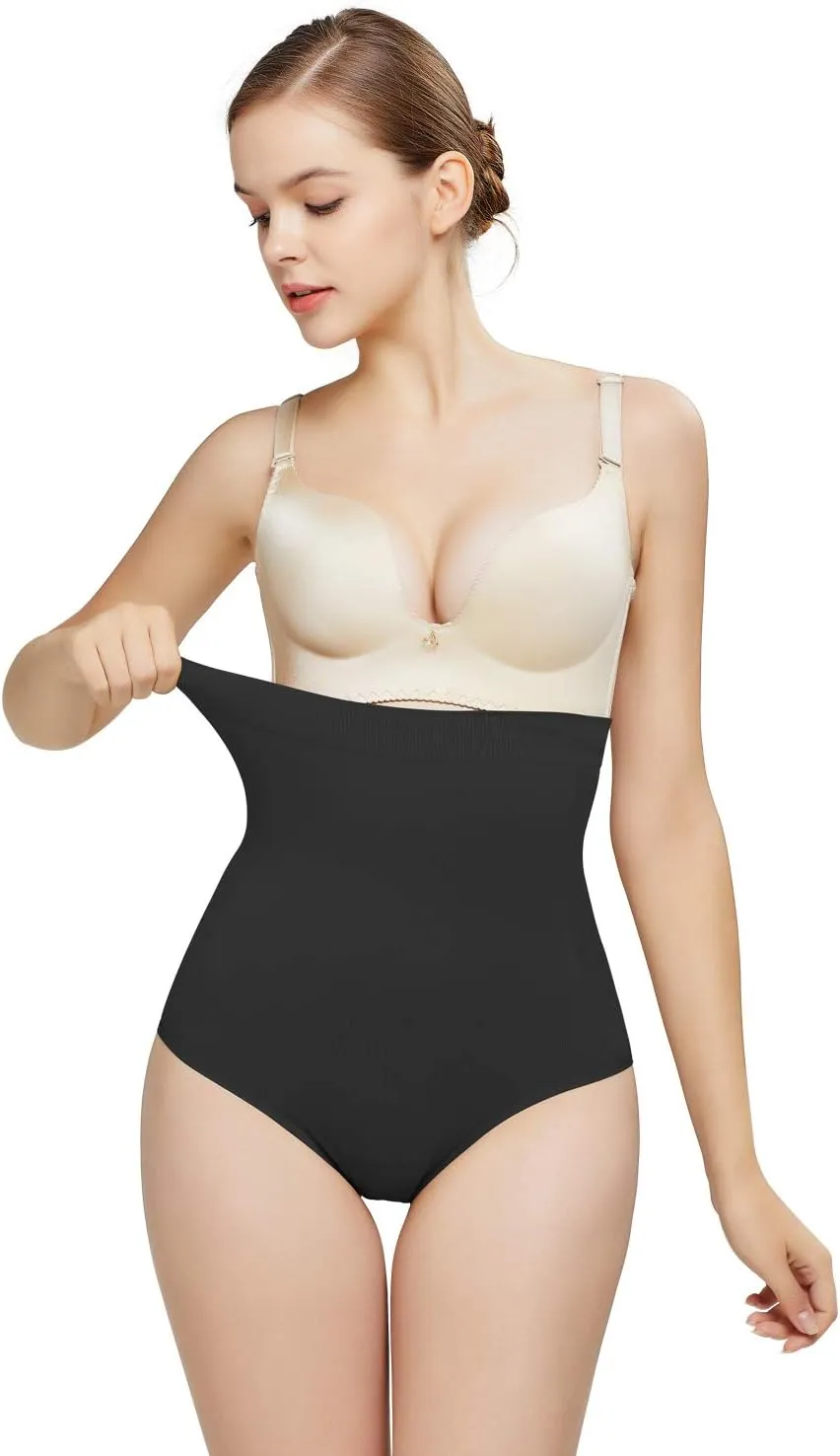DREAM SLIM Women's High-Waist Seamless Body Shaper Briefs Tummy Control Panty Butt Lifter Shapewear Slim Waist Trainer