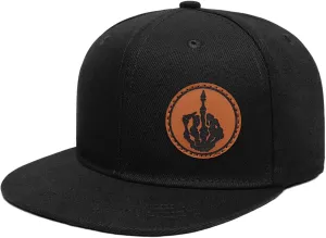 Flat Brim Hats for Men - Gothic Style Skull Hat Leather Pattern - Hip-Hop Snapback Hat Skeleton Hats for Men