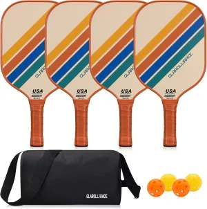 Pickleball Paddles Set of 2 | 4 Pickleball Rackets,USAPA Approved Pickleball Set of 2 | 4 Pickle Ball Paddles,Fiberglass Surface & 13 mm PP Honeycomb Core,4 Indoor & Outdoor Balls,1 Bag