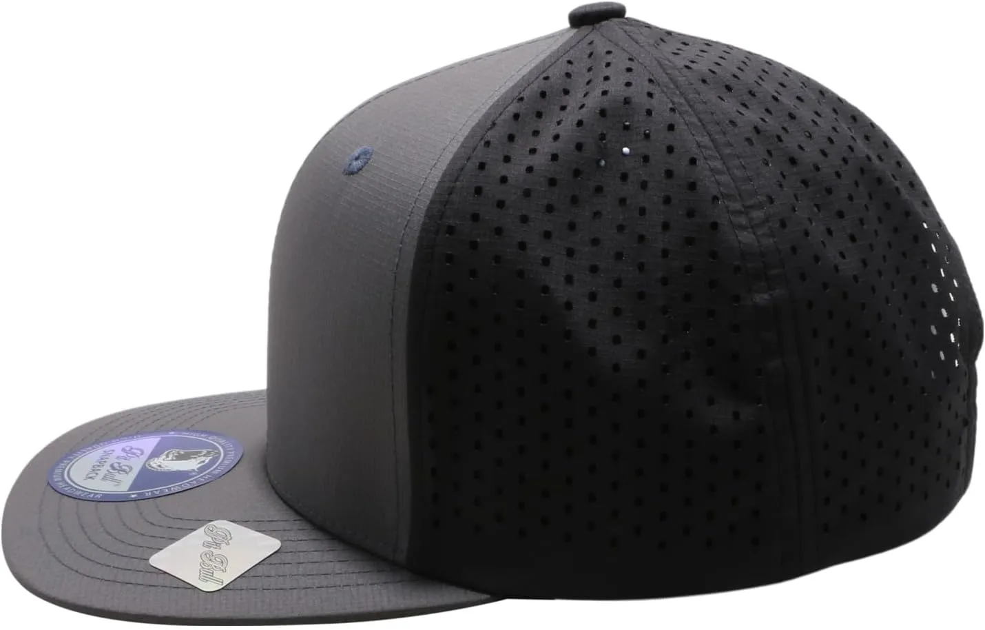 Pit Bull Premium Headwear Cambridge Perforated Mesh Flat Bill Brim Adjustable Snapback Hat Baseball Cap for Men & Women