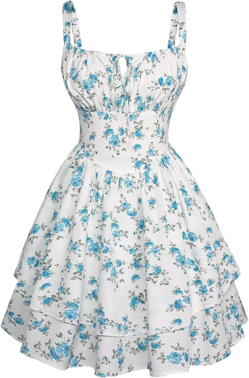 Scarlet Darkness Floral Corset Dress for Women Ruffle Mini Dress Summer Sundress