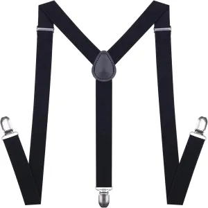 Suspenders Bow Tie for Men and Women - Adjustable Tall stature Elastic Y Back Style With Strong Metal Clips