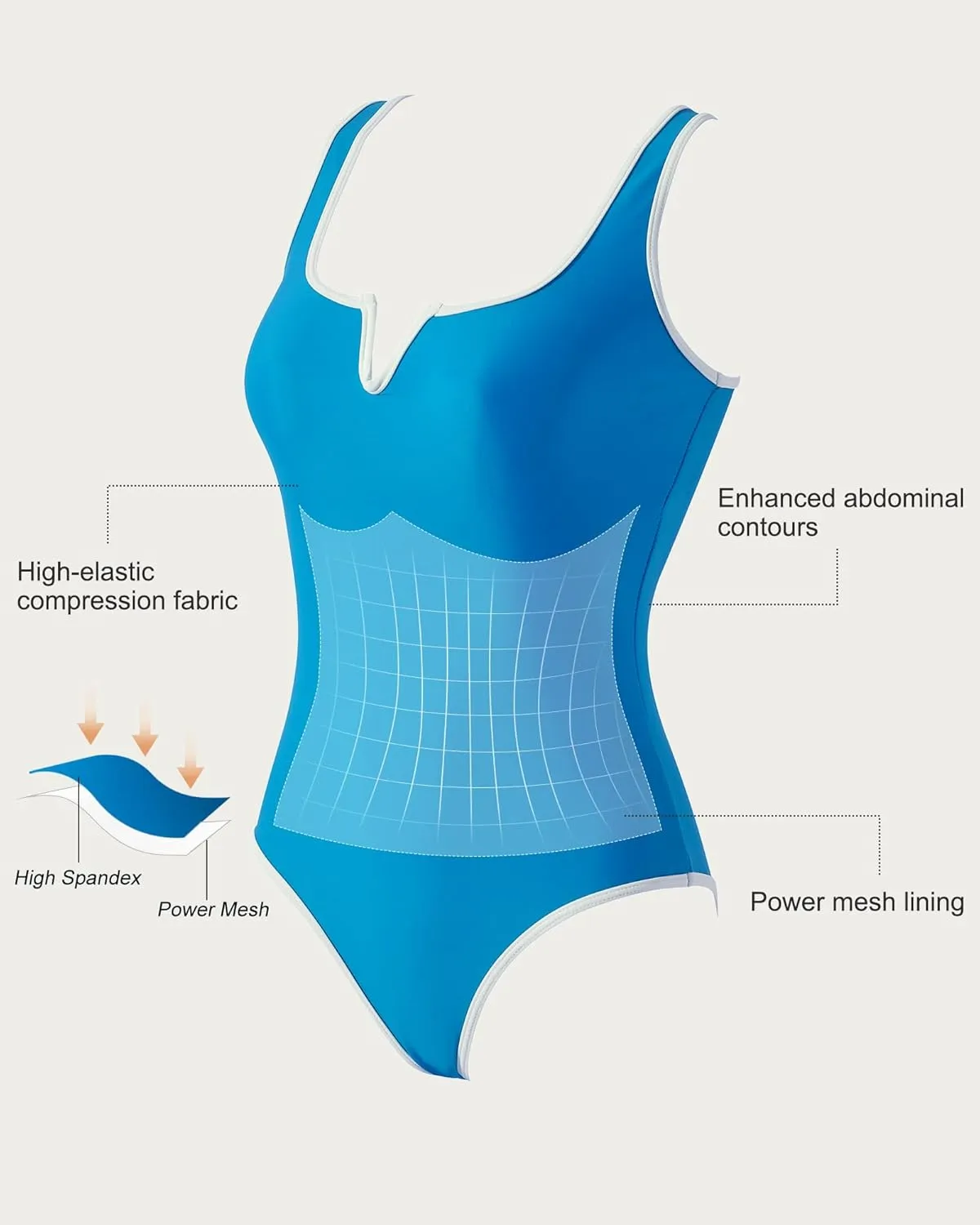 SUUKSESS Women Sexy Tummy Control One Piece Swimsuits High Cut Bathing Suit 2025