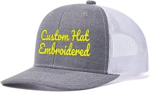 Wholesale Custom Hat Custom Text/Logo Embroidered Hat for Men Women Trucker Hat