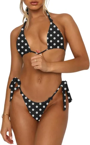 Women's Bikini Sets Bathing Suits Two Piece Swimsuits Sexy Triangle Halter Bikinis Top