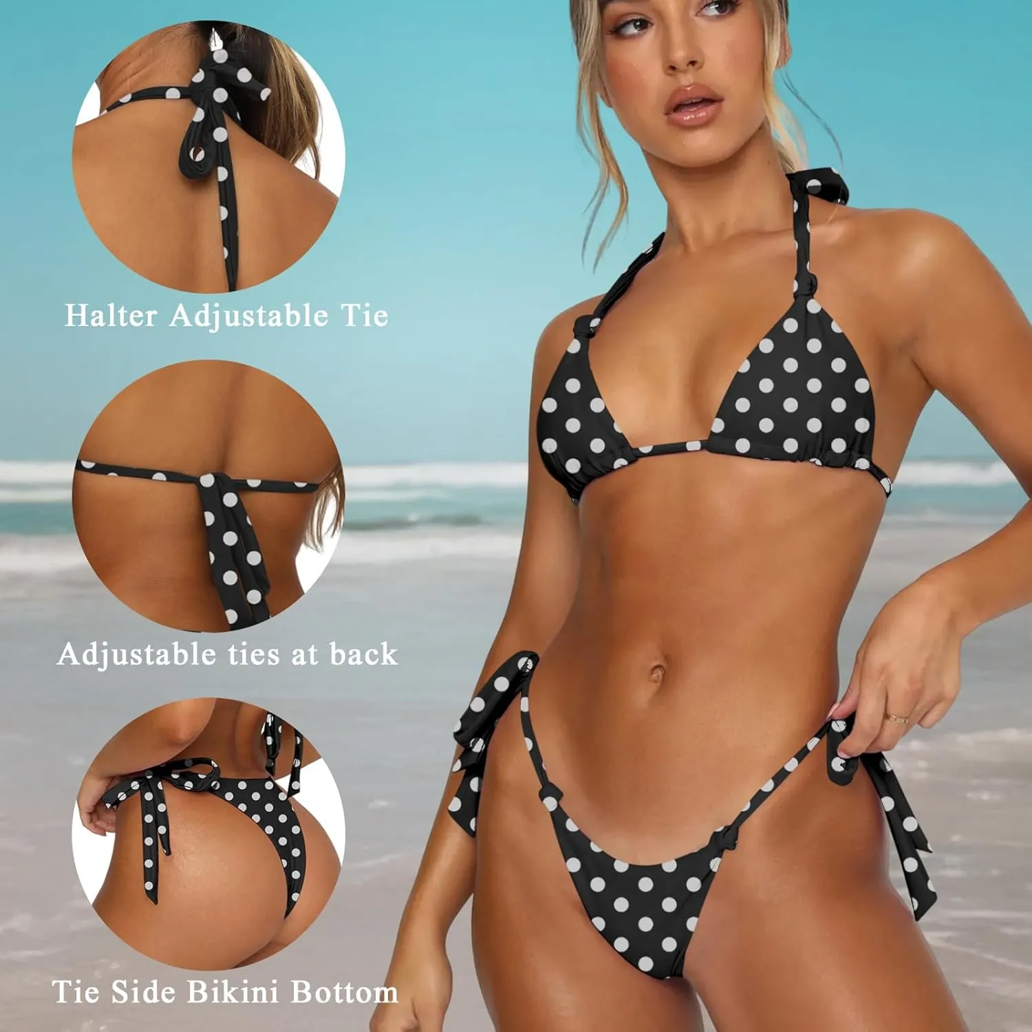 Women's Bikini Sets Bathing Suits Two Piece Swimsuits Sexy Triangle Halter Bikinis Top