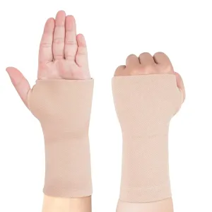 Wrist Support Sleeves(Pair)  Compression Wrist Guard For Arthritis, Compression, Pain Relief, and Carpal Tunnel Relief, Unisex, Beige (XX-Large)